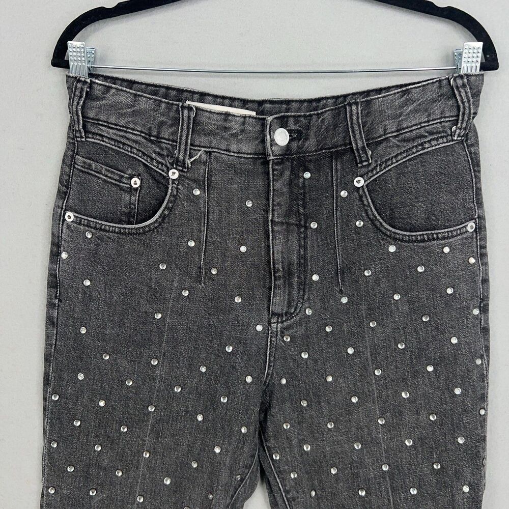 Anthropologie Pilcro Jeans Womens 28 High Rise Slim Studded Rhinestone Denim Y2K - Picture 3 of 16